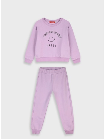 φούτερ φόρμα με τύπωμα - λιλα 15-125387-0-0