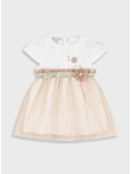 φόρεμα με τούλι - cafe creme 14-226411-7