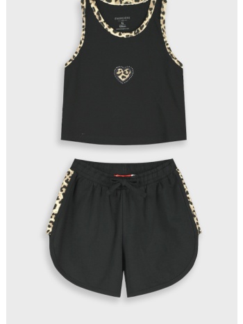 σετ μπλούζα με σορτς - μαυρο 16-226278-0