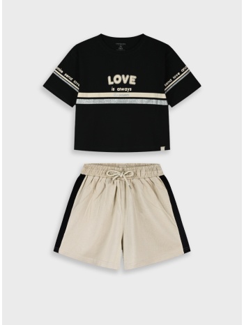 σετ μπλούζα με σορτς - βανιλια 16-226290-0