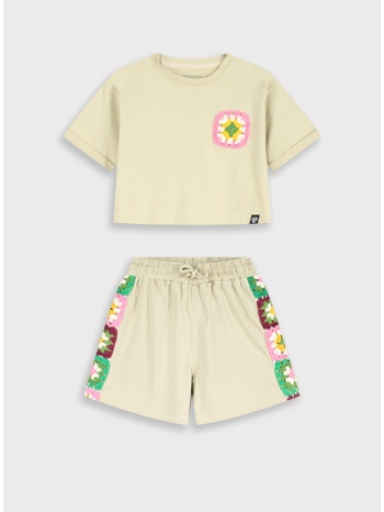 σετ μπλούζα με σορτς - βανιλια 16-226284-0