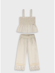 σετ τοπ με παντελόνα - βανιλια 16-226208-0