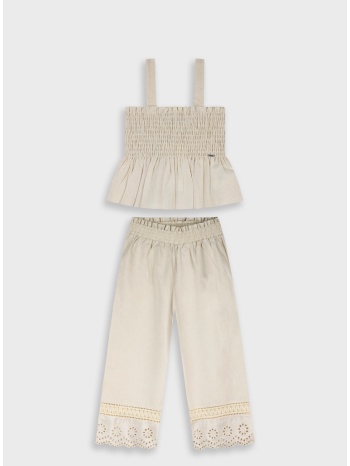 σετ τοπ με παντελόνα - βανιλια 16-226208-0