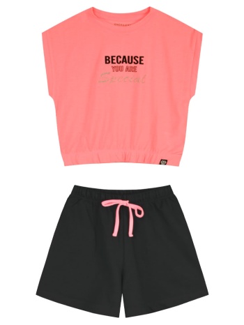 σετ μπλούζα με σορτς - νεον ροζ 16-226283-0