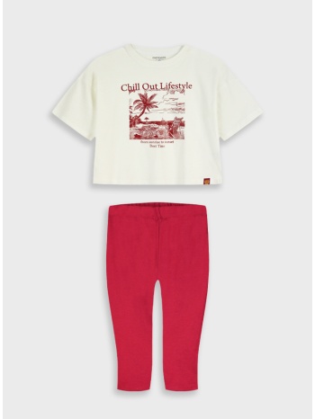 σετ μπλούζα με κολάν - μπορντω 16-226268-0