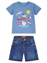 σετ με τύπωμα - μπλε τζην 12-226101-0