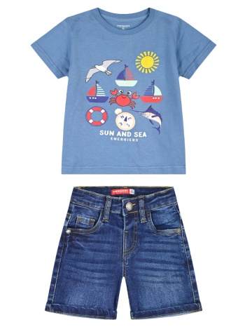 σετ με τύπωμα - μπλε τζην 12-226101-0