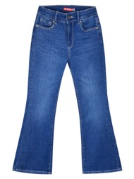 τζην flared leg για κορίτσι - μπλε τζην 16-225201-2 - 16-225201-2-8-etwn-mple-tzhn