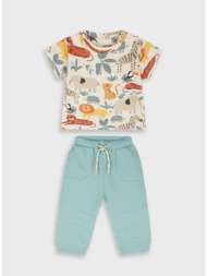 σετ μπλούζα με παντελόνι για βρεφικό αγόρι (3 – 18 μηνών) - μεντα 11-225475-0