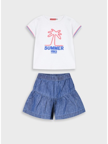 σετ μπλούζα με σορτς - μπλε τζην 15-226323-0