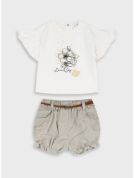 σετ μπλούζα με σορτς - βανιλια 14-226417-0