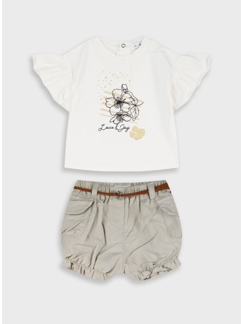 σετ μπλούζα με σορτς - βανιλια 14-226417-0