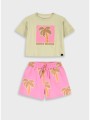 σετ μπλούζα με σορτς - βανιλια 15-226390-0