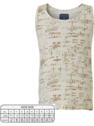 φανελάκι με φαρδιά τιράντα σχέδιο αεροπλάνα - εκρού 39-2188