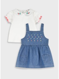 σετ μπλούζα με φόρεμα - μπλε τζην 14-226412-0