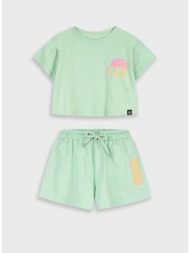 σετ μπλούζα με σορτς - μεντα 15-226386-0