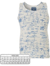 φανελάκι με φαρδιά τιράντα σχέδιο αεροπλάνα - λευκό 39-2188