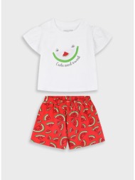 σετ μπλούζα με σορτς - κοκκινο 15-226387-0