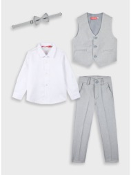 boutique σετ 4τμχ για αγόρι - γκρι 43-225094-0 - 43-225094-0-10-etwn-gri