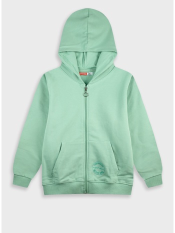 fleece ζακέτα energiers basic line με κουκούλα - μεντα