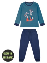 πυζάμα με τύπωμα glow in the dark για αγόρι - ιντιγκο 32-124101-9 - 32-124101-9-3-etwn-intigo