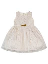 φόρεμα με χρυσό τυπωμένο τούλι για κορίτσι.boutique collection - εκρού 45-124370-7