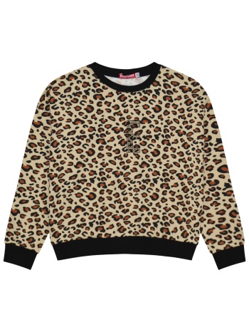 μπλούζα φούτερ animal print λεοπάρ για κορίτσι - εμπριμε