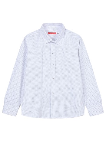 βαμβακερό πουκάμισο για αγόρι - λευκό 12-100180-4