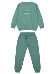 unisex φούτερ φόρμα με τύπωμα - φυστικι 12-123183-0