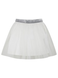 μονόχρωμη φούστα με τούλι και ασημί λάστιχο για κορίτσι - εκρού 16-101200-3-10-etwn-ekroy