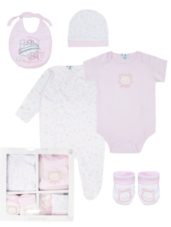 energiers σετ δώρου 5 τμχ κορίτσι (0-15 μηνών) - ανοιχτο