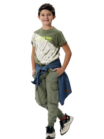 παντελόνι τύπου jogger με τσέπες cargo για αγόρι - χακι