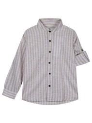 παιδικό ριγέ πουκάμισο για καλό ντύσιμο για αγόρι - μπεζ 43-224093-4-14-etwn-mpez
