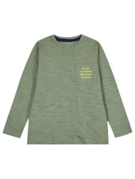 μακό μακρυμάνικη μπλούζα με τυπωμένη τσέπη για αγόρι - χακι 12-224148-5-5-etwn-xaki