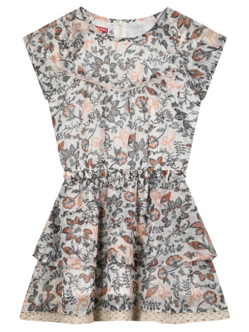 παιδικό φόρεμα εμπριμέ με λεπτομέρειες για κορίτσι σε προσφορά