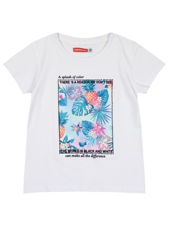 παιδική μπλούζα με τύπωμα για κορίτσι - λευκό