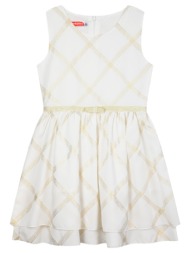 παιδικό αμάνικο φόρεμα με χρυσές λεπτομέρειες για κορίτσι - εκρού 16-224214-7-14-etwn-ekroy