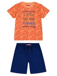 παιδικό σετ 2 τεμάχια με τύπωμα στην μπλούζα για αγόρι - μπλε 12-224144-0-5-etwn-mple
