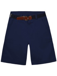 μονόχρωμη βερμούδα με ζώνη - μαρεν 43-223091-2