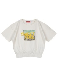 παιδική μπλούζα κροπ με τύπωμα για κορίτσι - εκρού 16-224230-5-14-etwn-ekroy