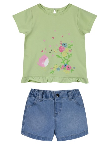 βρεφικό σετ 2 τεμάχια για κορίτσι (3-18 μηνών) - μπλε τζην σε προσφορά