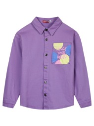 παιδικό μπουφάν τύπου πουκάμισο με τύπωμα στην τσέπη για κορίτσι - λιλα 16-224204-1-14-etwn-lila-2
