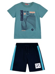παιδικό μακό σετ 2 τεμάχια με τύπωμα στην μπλούζα για αγόρι - μαρεν 12-224156-0-5-etwn-maren