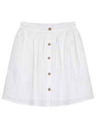 παιδική φούστα μεσαίου μήκους με κέντημα για κορίτσι - λευκό 16-224206-3-14-etwn-leyko