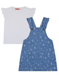παιδικό σετ 2 τεμάχια με μπλούζα και τζην φόρεμα για κορίτσι - μπλε τζην 15-224307-0-5-etwn-mple-tzh