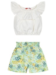 παιδικό σετ 2 τεμάχια με κροπ μπλούζα και φλοράλ σορτς για κορίτσι 15-224301-0-5-etwn-floral