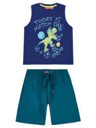παιδικό σετ μακό 2 τεμάχια με αμάνικη μπλούζα με τύπωμα για αγόρι - γαλαζιο 12-224190-0-5-etwn-galaz
