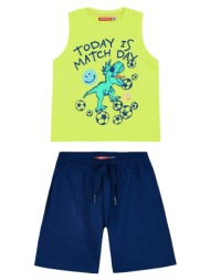 παιδικό σετ μακό 2 τεμάχια με αμάνικη μπλούζα με τύπωμα για αγόρι - μπλε 12-224190-0-5-etwn-mple