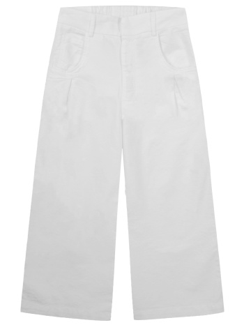 μονόχρωμη παντελόνα - λευκό 16-223227-2-14-etwn-leyko