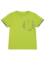 kοντομάνικη μπλούζα με τύπωμα και τσέπη για αγόρι - λαχανι 12-224132-5-5-etwn-laxani